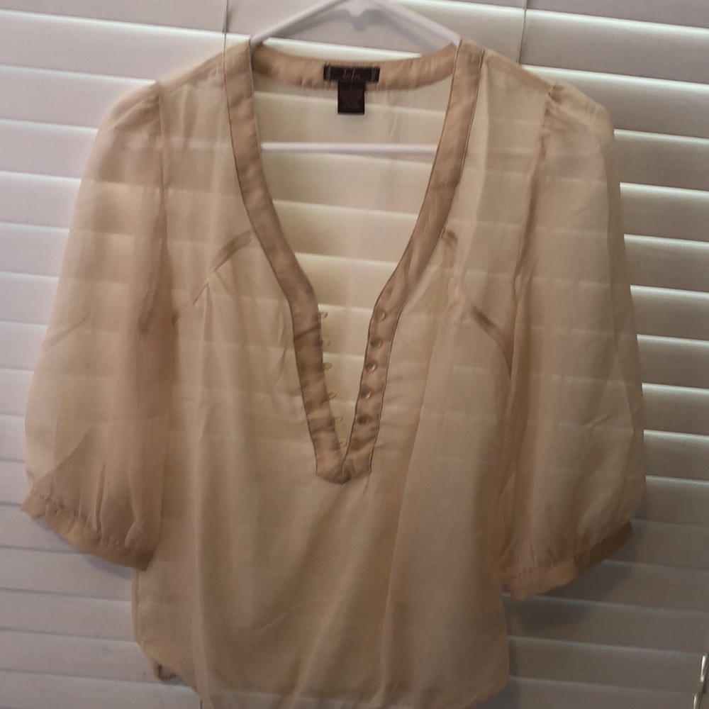 Sheer cream blouse